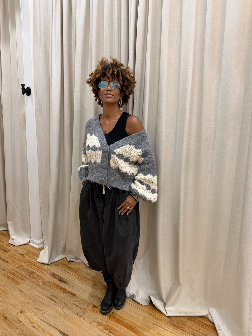 Sequin Speckle Knit Cardigan