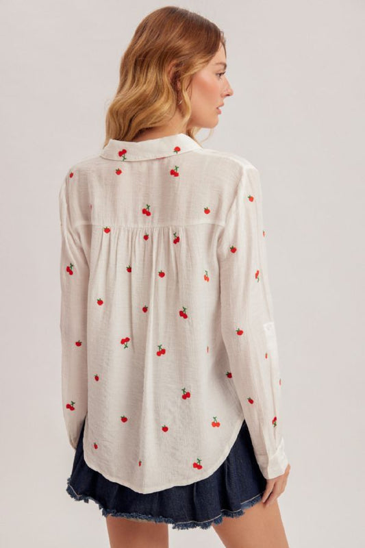 Cherry Kiss Classic Button-Up