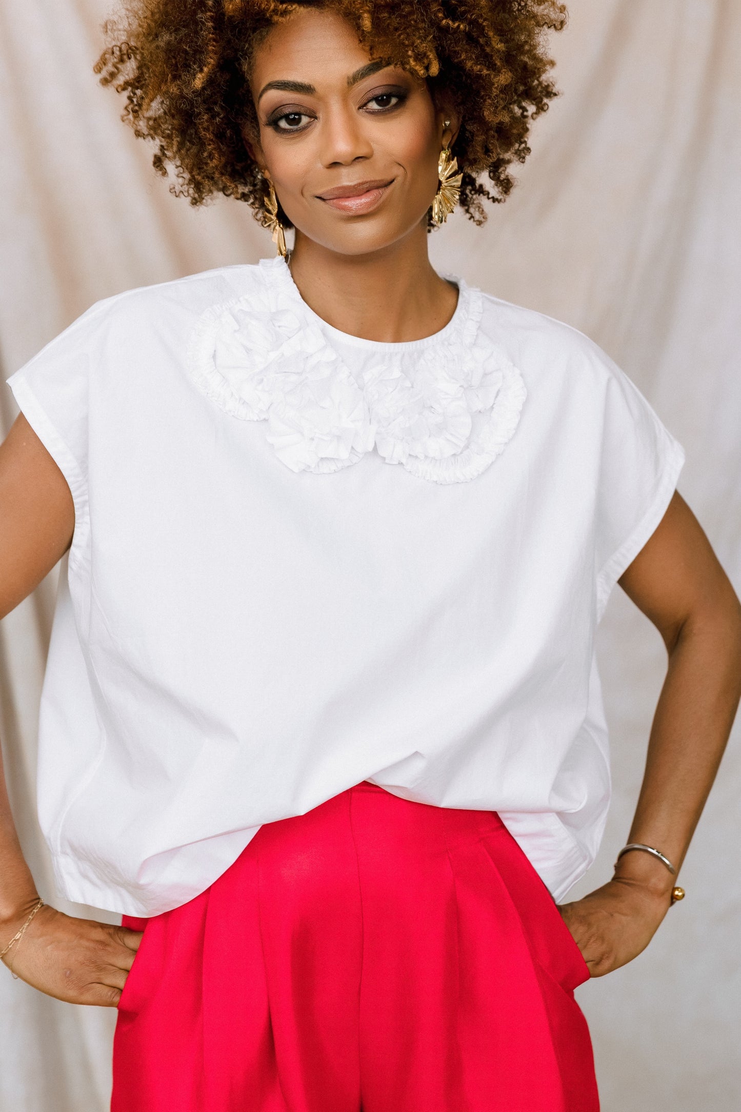 Petal Poise Cotton Blouse