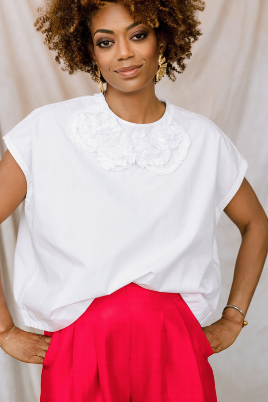 Petal Poise Cotton Blouse