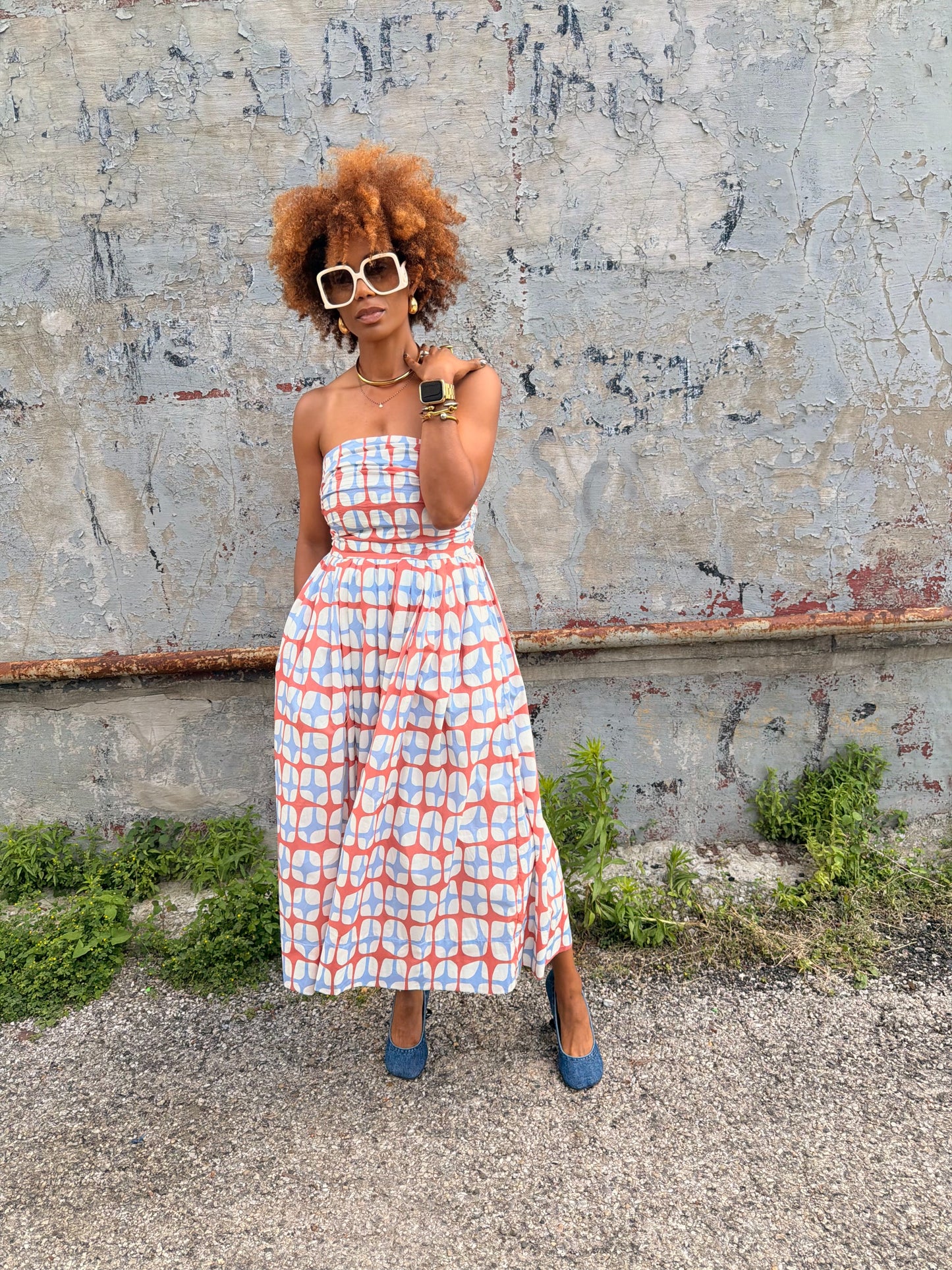 Modern Mosaic Midi Dress