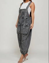Load image into Gallery viewer, Denim Cargo Overalls
