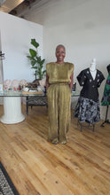 Load and play video in Gallery viewer, Gold Pleated Jumpsuit
